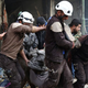 Members of the White Helmets, the subjects of the Oscar-nominated documentary short. (Photo: Mohamed Al-Bakour/AFP/Getty Images)